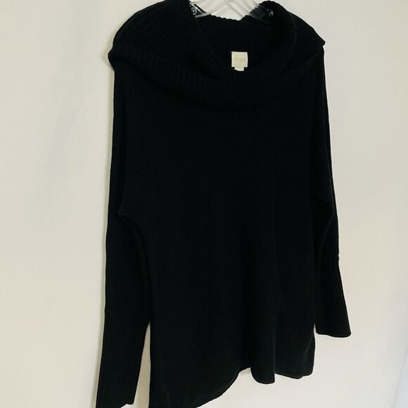 Chico’s Black Heavy Knit Mock Neck Sweater Size 1 - Picture 4 of 9